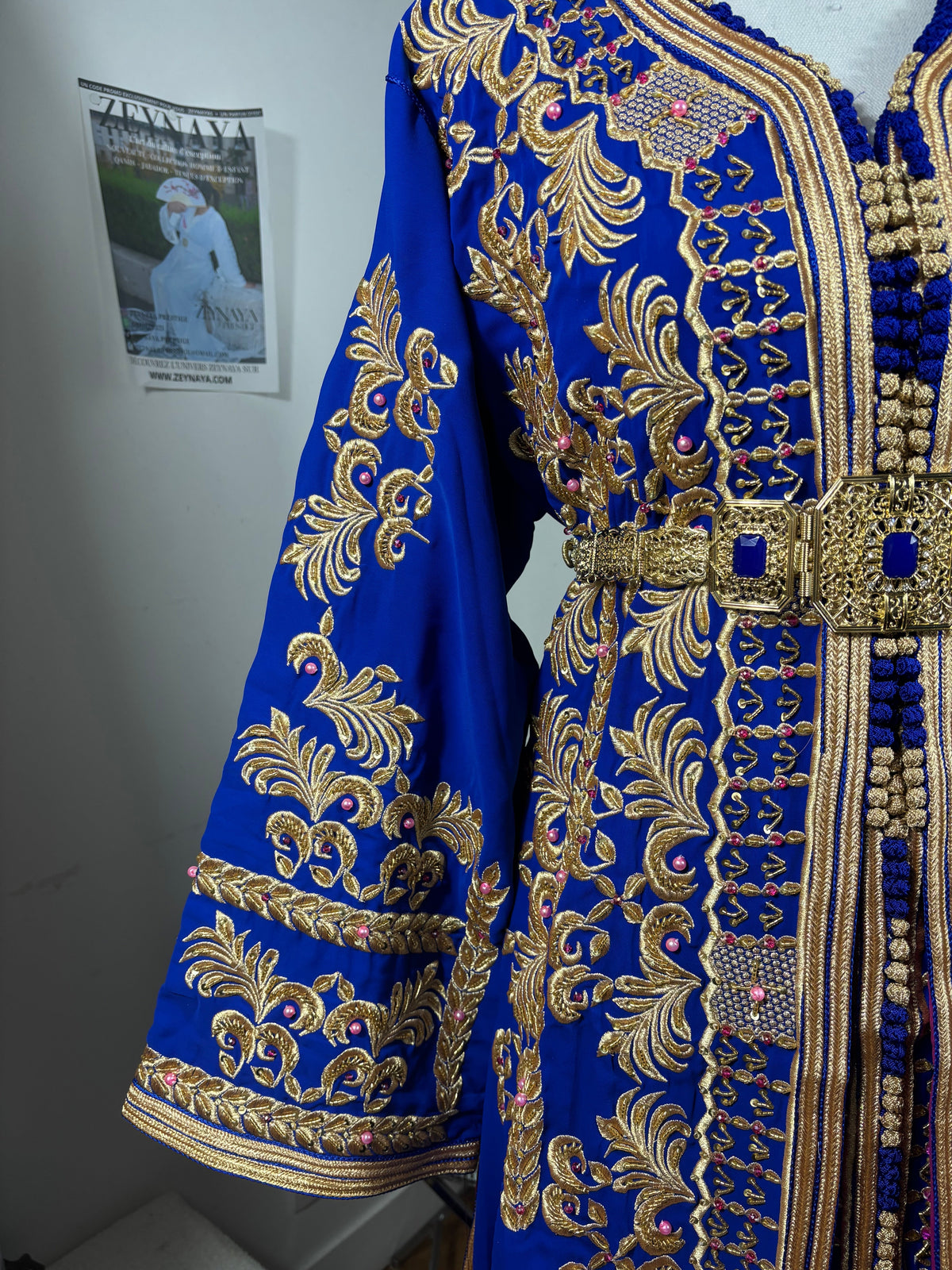 Blue Moroccan Embroidered Takchita - Luxury and Tradition
