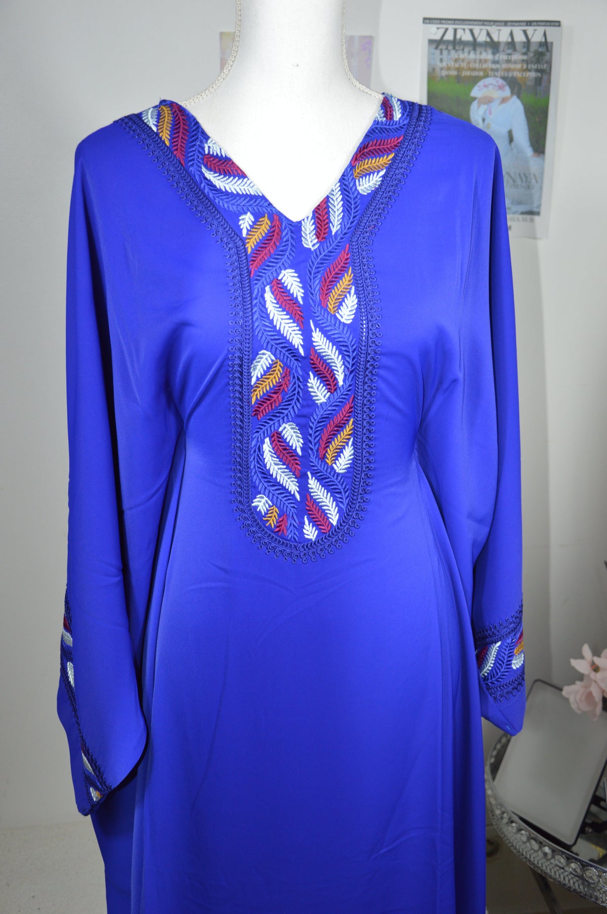 GANDOURA FARASHA BLEU ROI BRODE