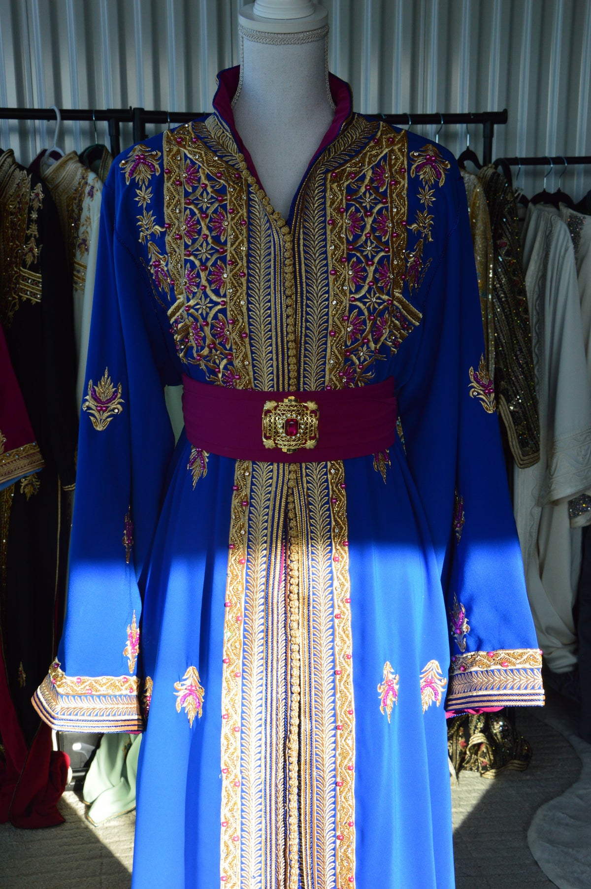 Takchita Col Gendarme Bleu Roi – Broderie Main & Perles