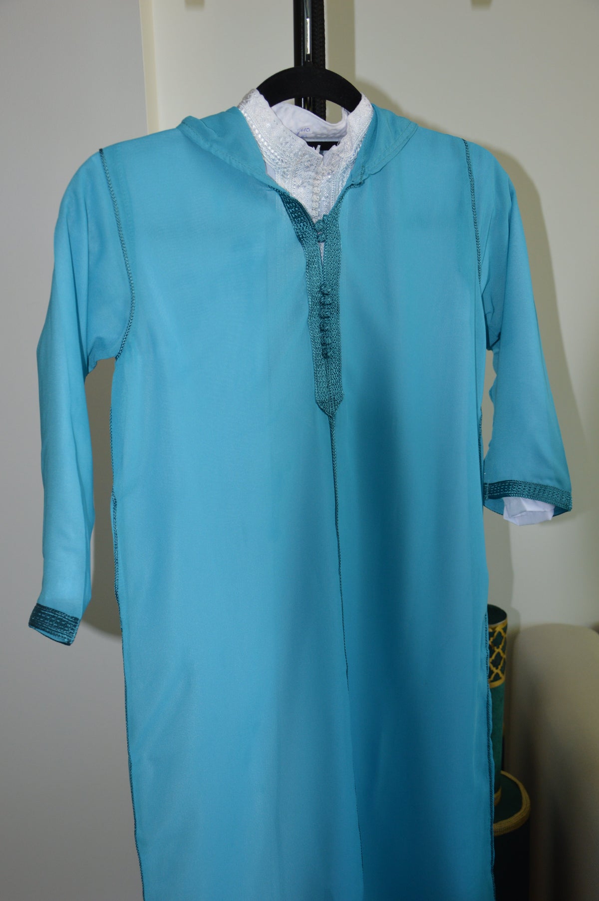 Djellaba Bleu Turquoise Garçon – Tenue Traditionnelle Marocaine