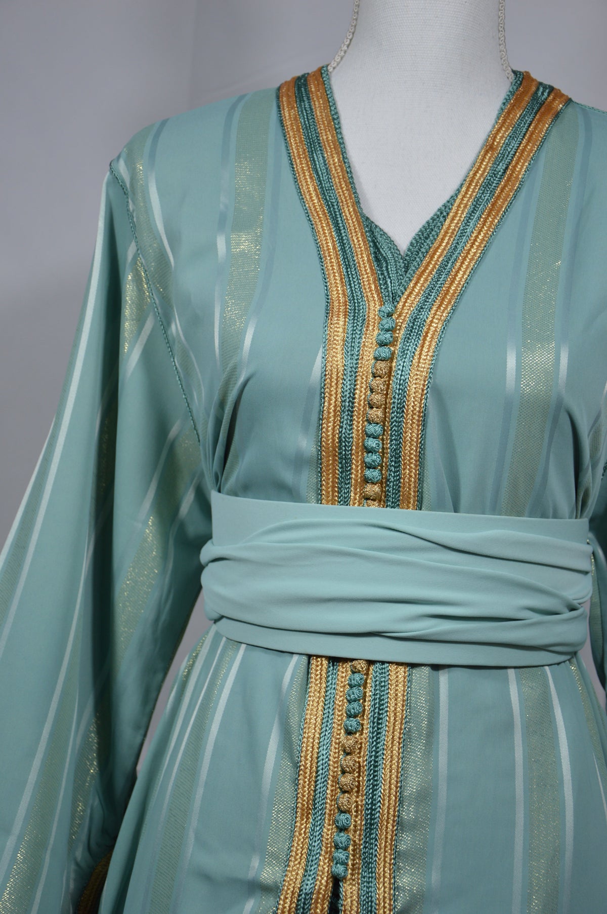 Turquoise Blue Céleste Kaftan – Royal Elegance