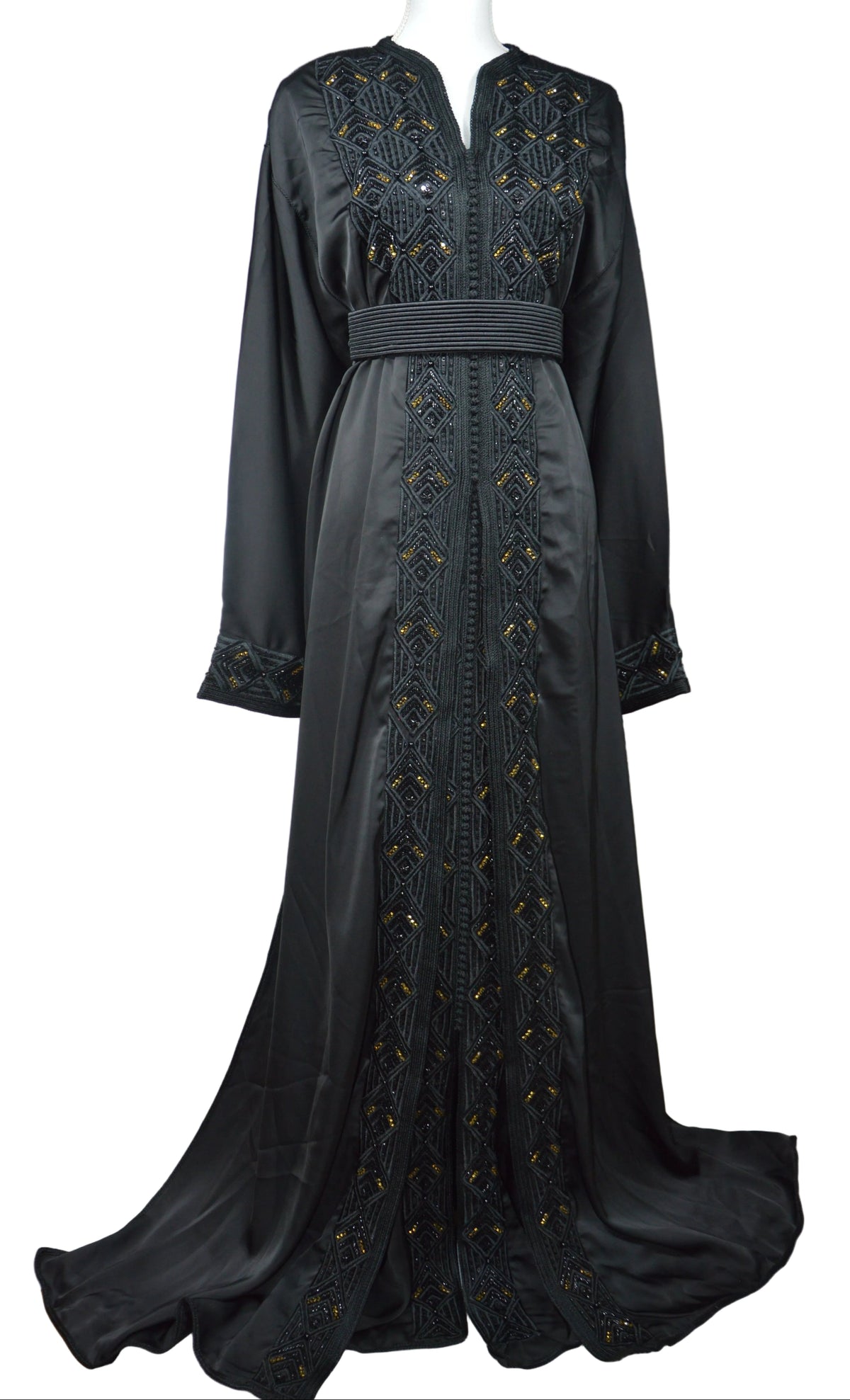 Takchita Haute Couture Noire Ornée d'Or - ZEYNAYA PRESTIGE