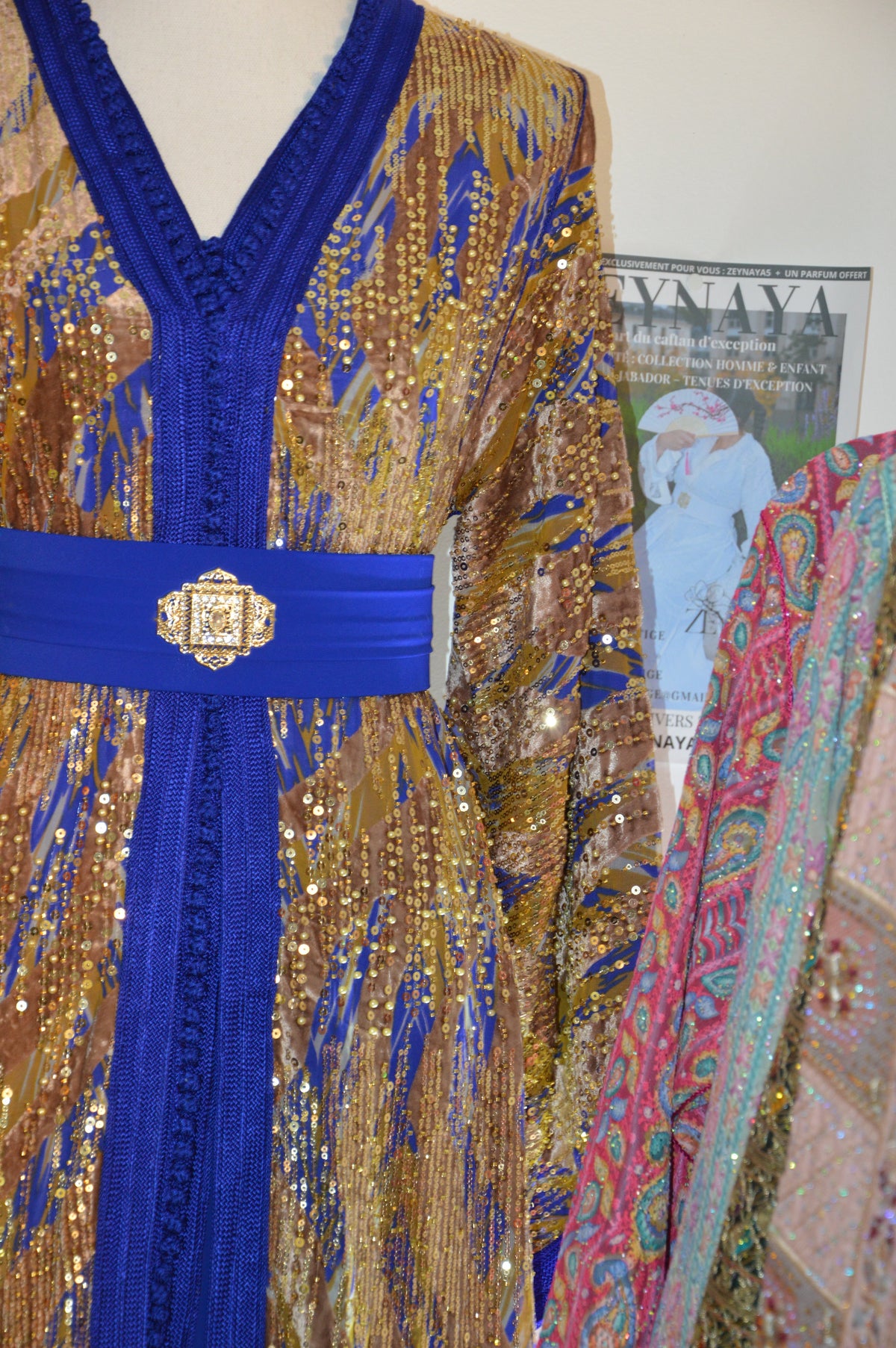 Royal Blue & Gold Takchita – Oriental Luxury, Embroidery and Sequins