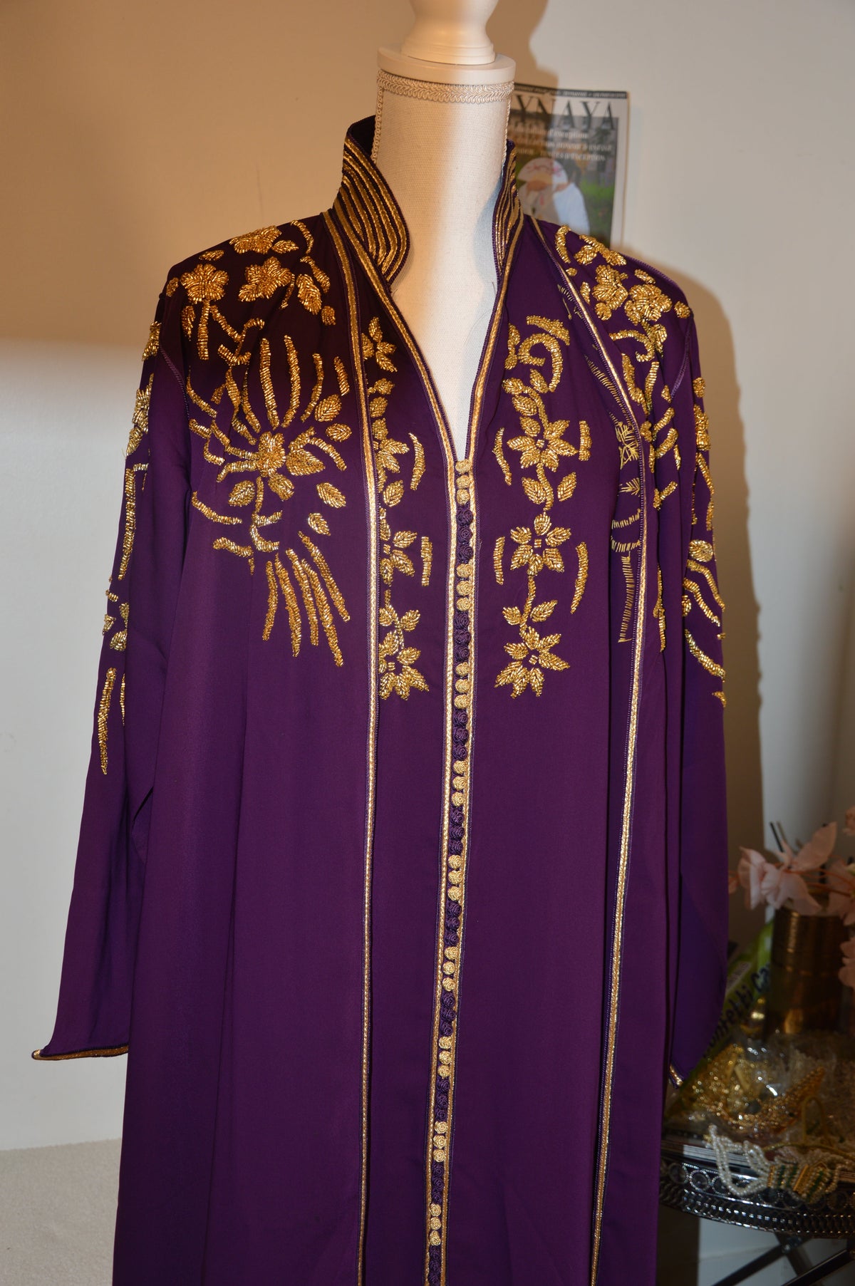 Kimono Perlé Violet Premium - Élégance Prestige