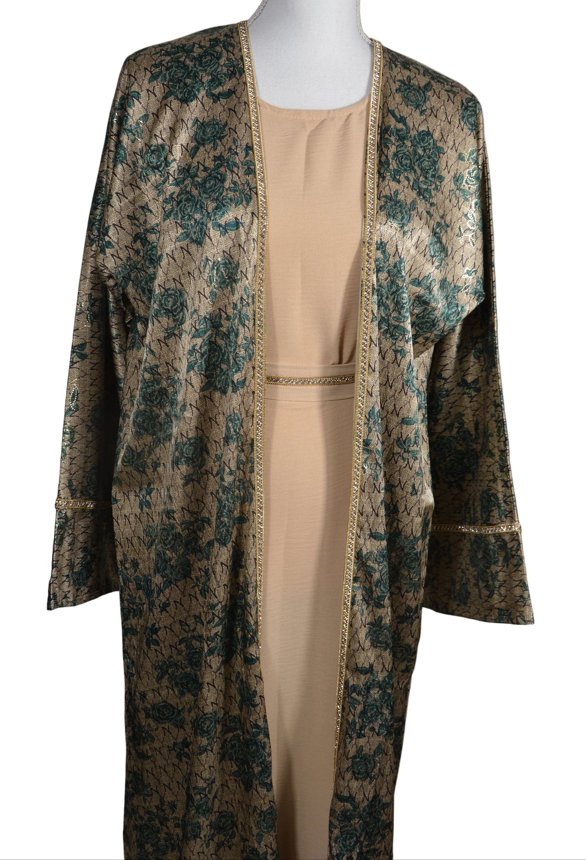 Abaya Kimono Vert Or - collection dubai