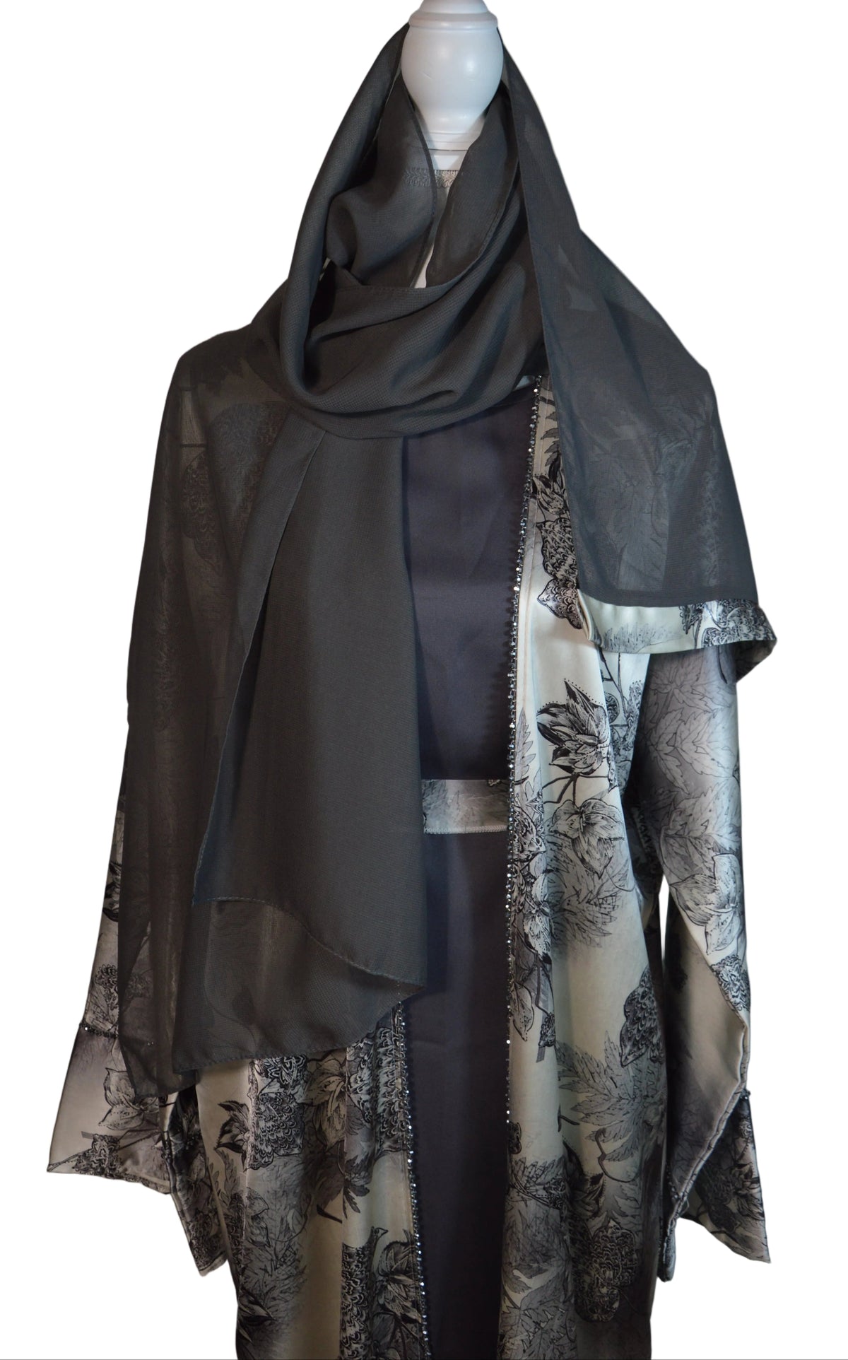 ABAYA KIMONO Dubai Premium avec Foulard Assorti
