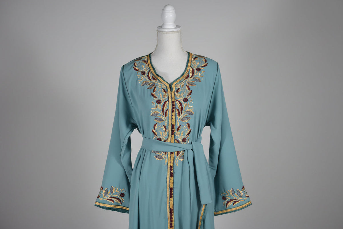 Gandoura Bleue – Sérénité & Élégance Marocaine