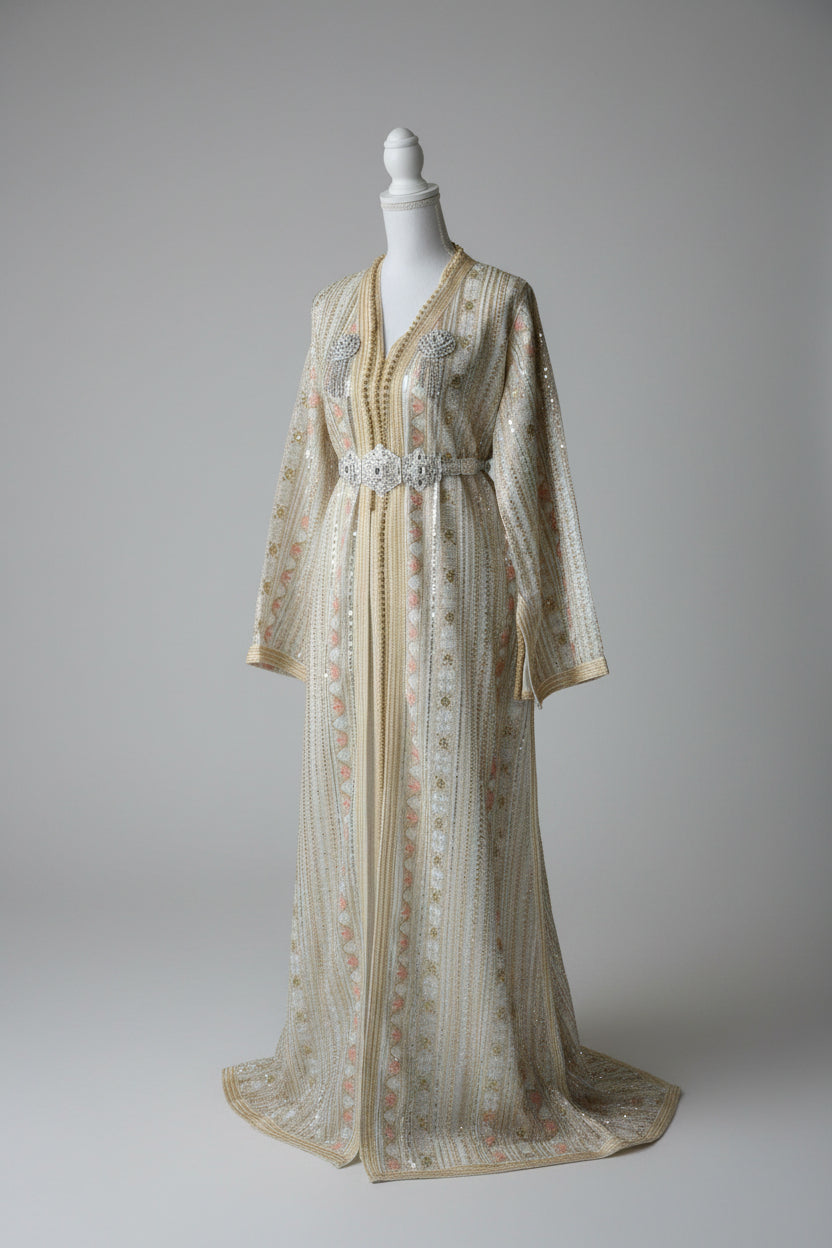 Takchita Sari Blanche – Pureté, Grâce & Fusion Orientale