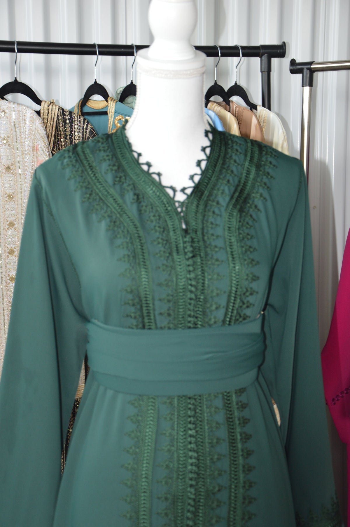 Caftan Malaik - Vert Royal Élégance