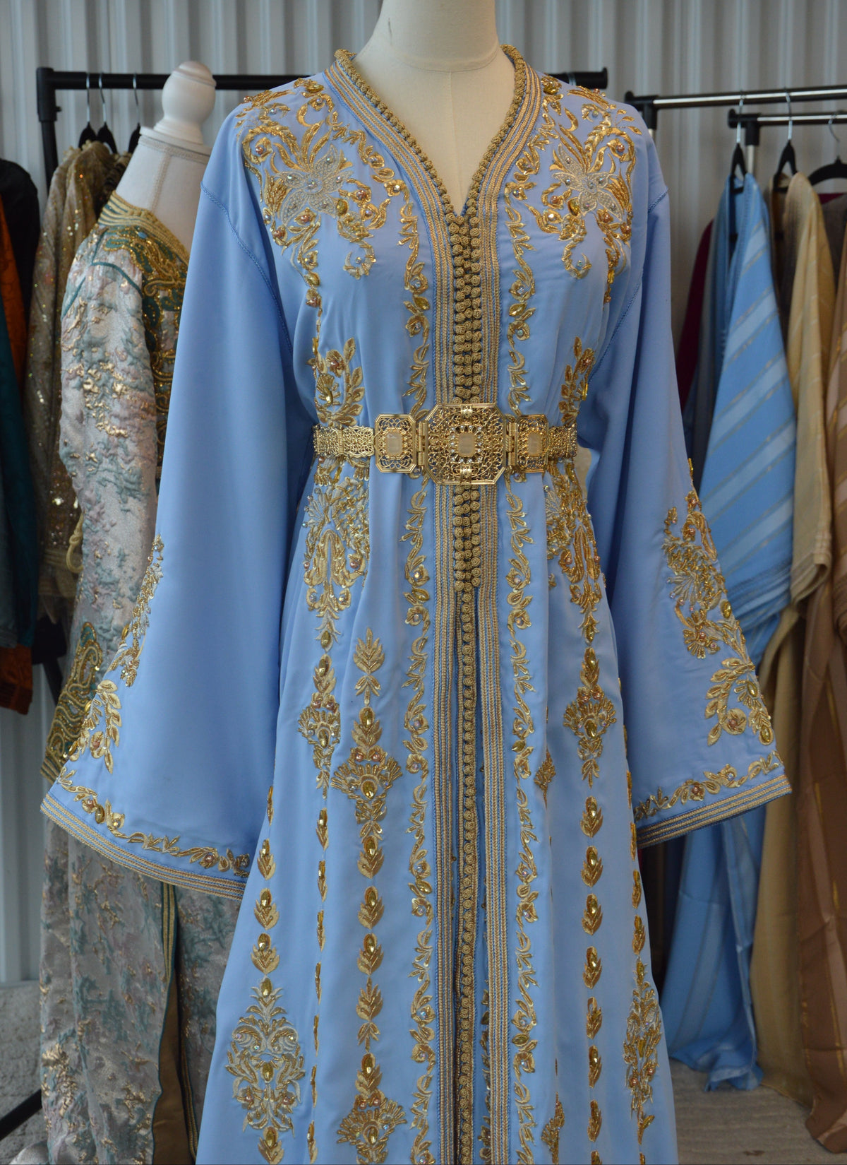 Caftan Maria Bleu Perlé