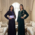 Caftan Marocain en Velours Violet – Broderies Tons Sur Tons