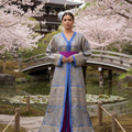 Royal Blue & Fuchsia Brocade Takchita – ZEYNAYA Prestige
