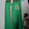 Cape Royale Enfant Crêpe Premium Vert Sfifa Brodée - Collection Maroc Prestige