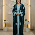 Kimono Velours 4 Pièces Luxe - Turquoise Précieux