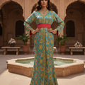 Majestic Blue Sari Mermaid Caftan – ZEYNAYA Prestige