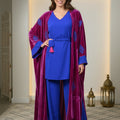 Kimono Velours 4 Pièces Luxe - Fuschia Éclatant