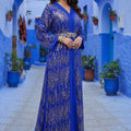 Royal blue takchita with gold sequins – Zeynaya Prestige