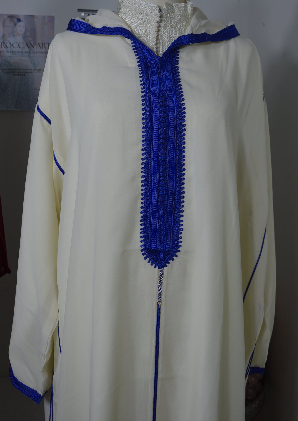 Djellaba Bleu Blanc