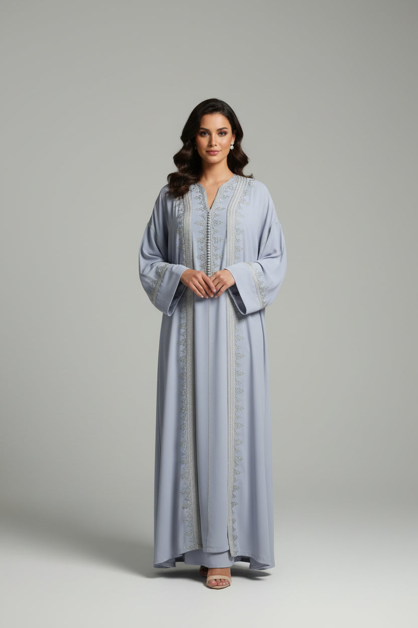 Kimono Gris Clair – Élégance Apaisée & Grâce Orientale
