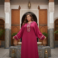 GANDOURA FARASHA BORDEAUX BRODE
