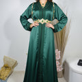 Emerald Silk Crepe Takchita → “Emerald Garden”