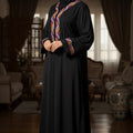 BLACK EMBROIDERED FARASHA GANDOURA