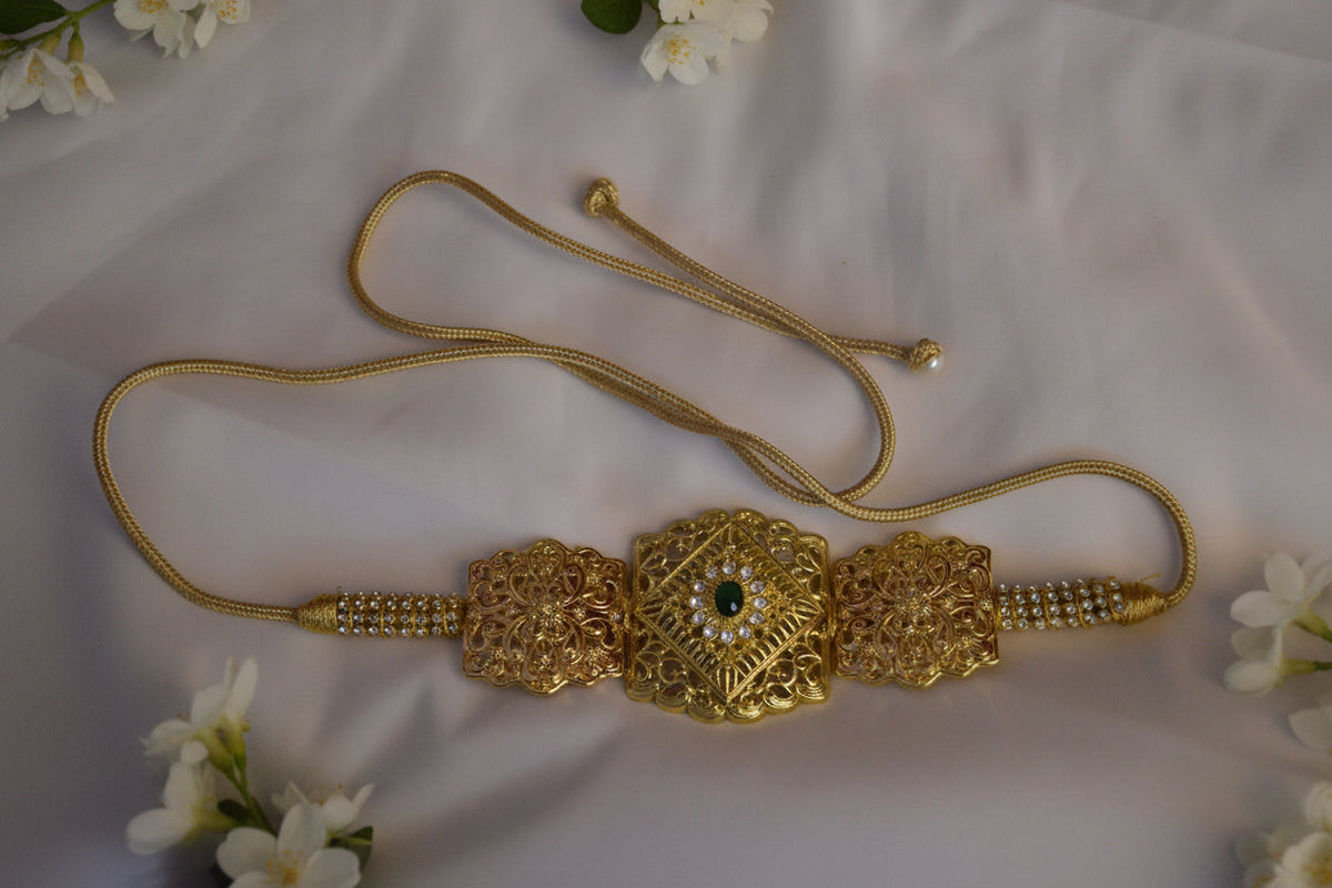 Green Stone Child's Belt - Luxury Moroccan Accessory