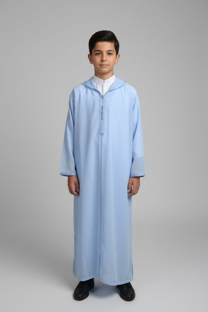 Djellaba Garçon Bleu Ciel – Djellaba Marocaine Enfant