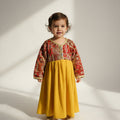 Robe Caftan Sari Vert Rouge Enfant - Tenue Fille 2 ans