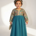 Robe Caftan Sari Bleu Enfant - Tenue Fille 3 ans
