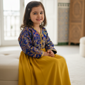 Robe Sari Bleu Vert Enfant - Tenue Fille 3 ans