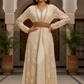 Golden Takchita Oriental Elegance – Lace and Satin Belt