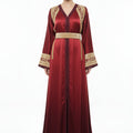 Takchita Rouge Bordeaux Brodée Marocaine - Luxe et Élégance