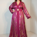 CAFTAN MÉTALLISÉ LUXE – ROSE FUCHSIA DORÉ