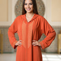 Jellaba Orange - Éclat et Tradition Marocaine