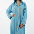 Jellaba Bleue - Tradition Marocaine Raffinée