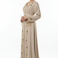 Caftan Beige Pierre Perle - Élégance Marocaine Prestige