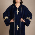 Djellaba Velours Bleu Marine - Djellaba Marocaine de Luxe
