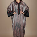 Pink Satin Crepe Gandoura - Refined Moroccan Elegance