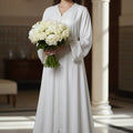Caftan Blanc Drap de Soie - Caftan Marocain de Luxe