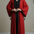 Kimono Crêpe Premium 2 Pièces - Robe Noire & Veste Rouge Passion