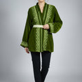 Veste Velours Vert Olive - Élégance Marocaine