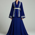 Veste Velours Bleu Roi - Élégance Marocaine