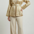 Veste Brocard Or Blanc - Élégance Marocaine