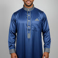 Qamis Bleu - Élégance Masculine Intemporelle