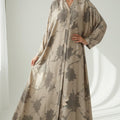 Abaya Emiratie Cafe avec Foulard Assorti - Collection Dubai