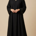 Black Dubai Abaya with Lace and Scarf