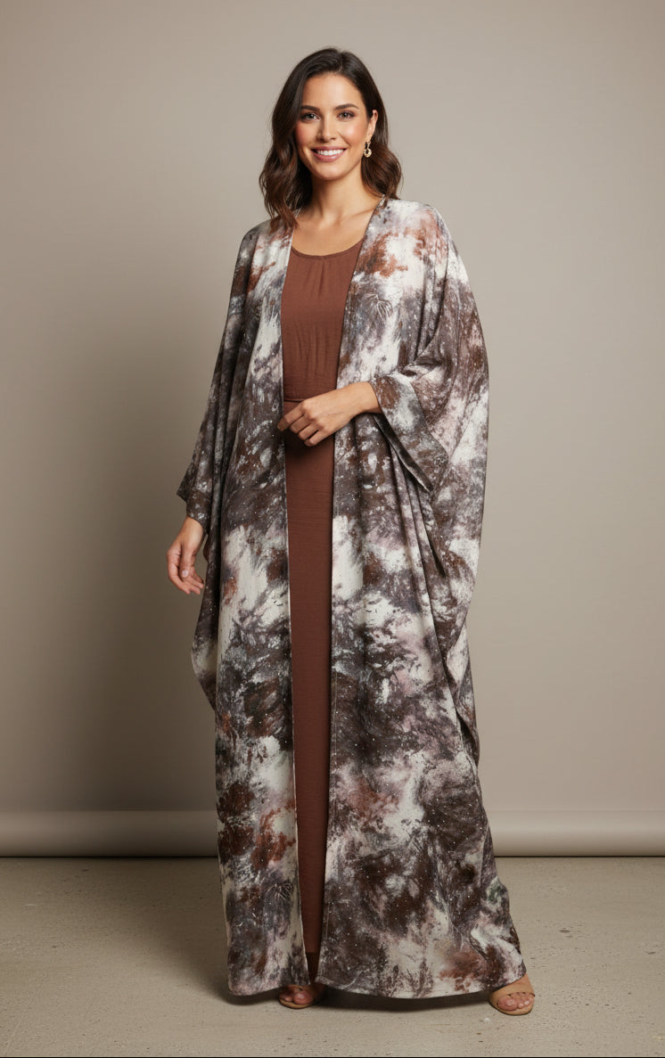 Ensemble Abaya Kimono Multicolore 4 Pieces - COLLECTION DUBAI