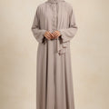 Abaya Tressé Design beige - Élégance de Dubai