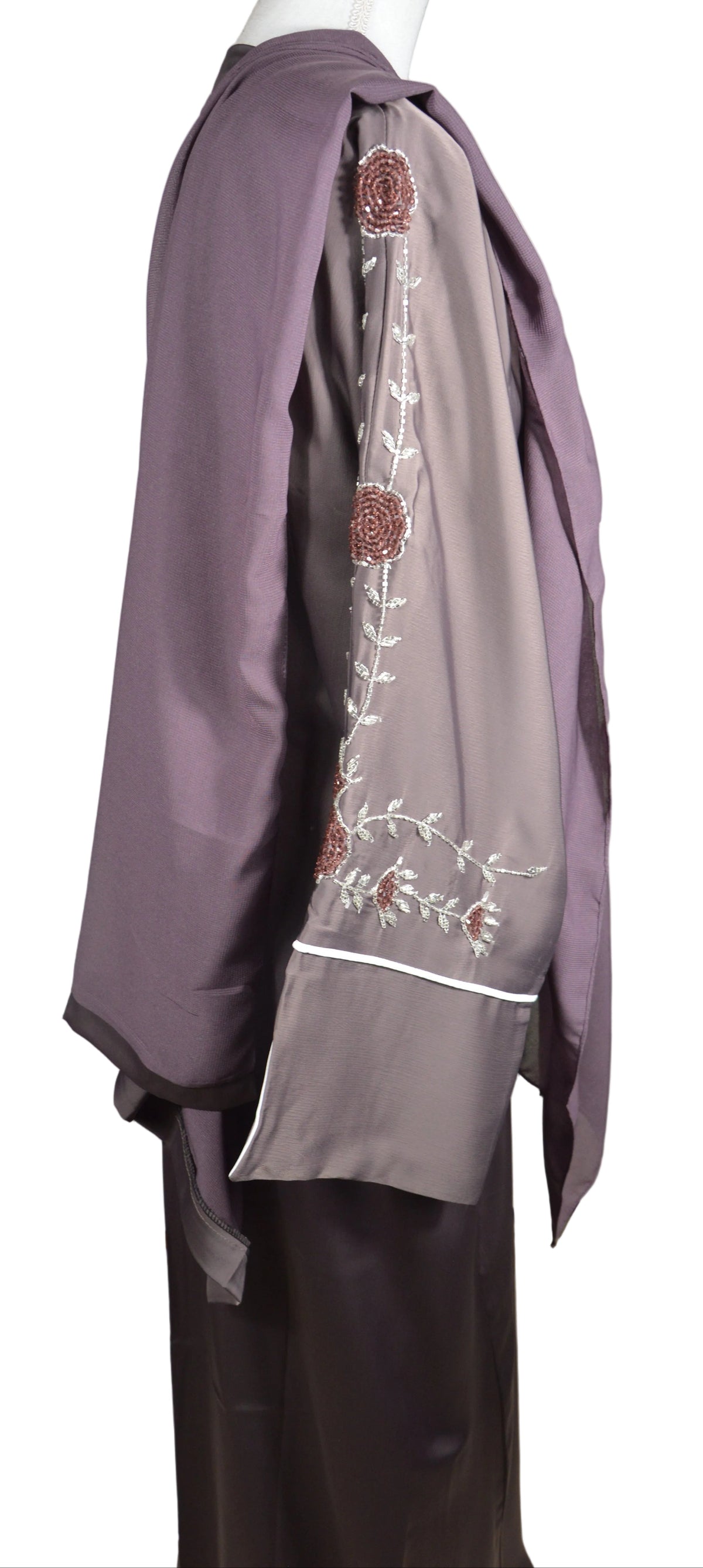Abaya Kimono Perlé Taupe - collection dubai